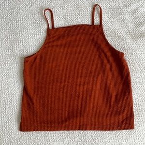 Madewell Seersucker Apron Tank Burnt Orange Rust S